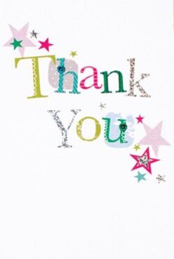 This thank you card, beloved by those in New Addington who appreciate thoughtful gestures, shines with jubilant colours and an irresistibly charming design. The phrase 'Thank You' is stitched across the pristine white front, each letter transforming into a distinct celebration of hue and subtle detail: lime, soft aqua, bold magenta-all pieced together like a festive patchwork you might find at a local artisan fair. Gold, teal, and magenta stars scatter into the corners, bringing to mind the lively feel of community celebrations in the area's parks and halls. The surface holds a textured charm, with glimmers of silver glitter catching the light, offering a tactile pleasure that echoes the handcrafted touch of New Addington's creative spirit. The card's clean white expanse allows every pattern-polka dots, stitched lines, and bursts of colour-to shine as clearly as a sunlit morning stroll down Central Parade. Paired with a fresh bouquet from Florist New Addington, this card becomes more than a message-it's a warm, reassuring presence for any local occasion, designed with the same thoughtful care as the flowers it might accompany.